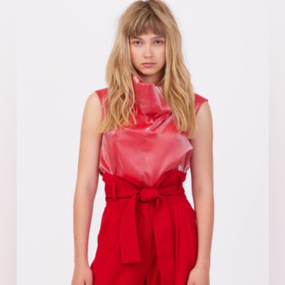 Julia Allert High Neck Organza Top